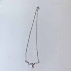 Silver faux diamond necklace